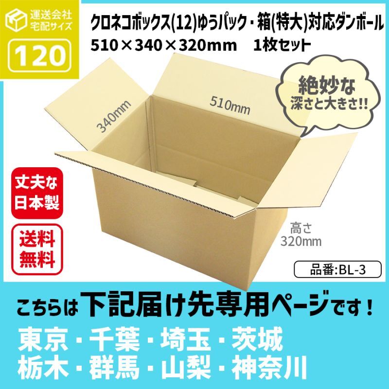 ダンボール専門店 1枚から全国へ通販 ダンボール 長さ510×幅340×高さ